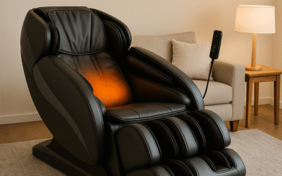 Fauteuil massant chauffant dans un intérieur épuré et lumineux