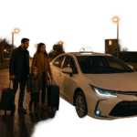 Illustration d’un taxi local à Chessy pour un départ ou un retour sans stress. L’image évoque la ponctualité, la sérénité et les transferts vers Disneyland Paris, la gare TGV ou l’aéroport.