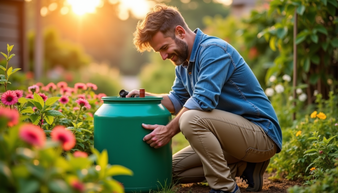 Installer un récupérateur d’eau de pluie au jardin